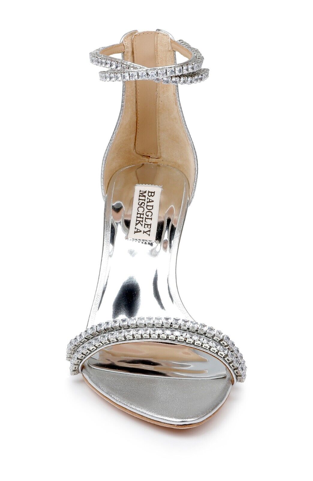 Туфли Badgley Mischka Logan MP7214 на каблуке, женские, серебристые, с ремешком на щиколотке, 9, шпилька, KHD232 — фото 2