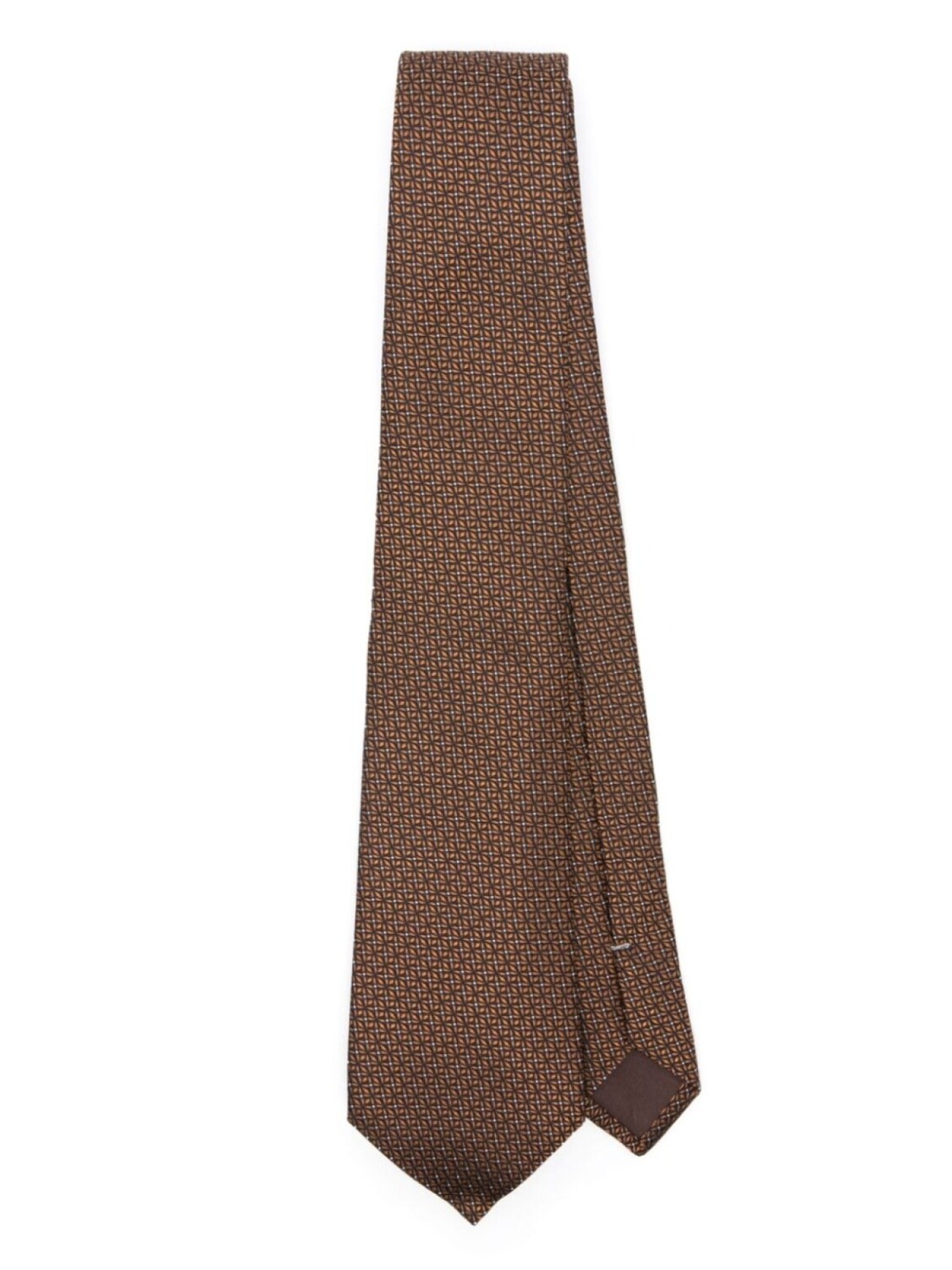 

Canali шелковый галстук с жаккардовым узором, коричневый