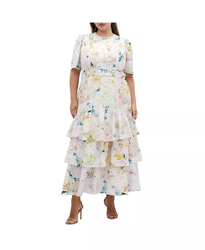 

Платье макси Plus Size Garden Of Love CITY CHIC, мультиколор