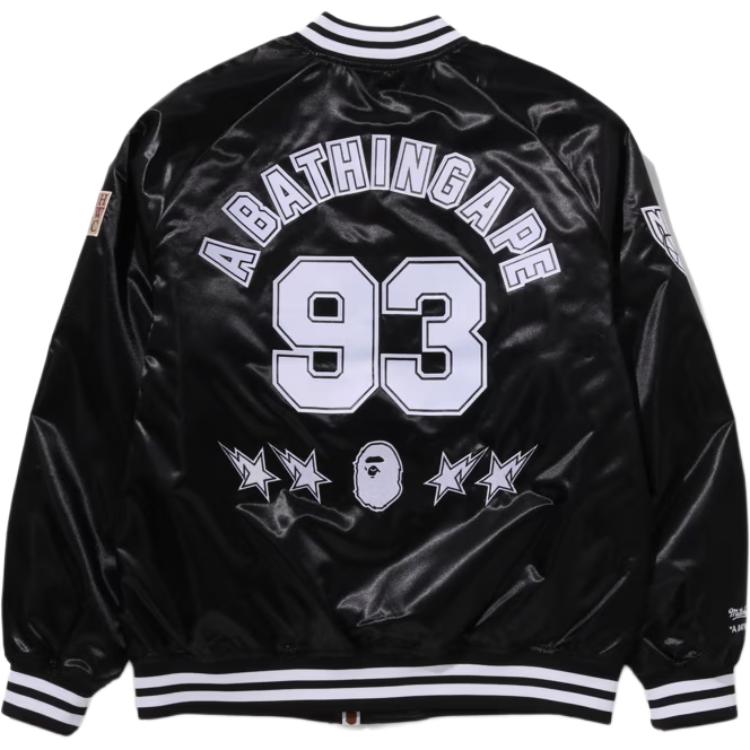 Куртки и пальто Mitchell & Ness X NBA осень-зима 2025, мужские A Bathing Ape, черный — фото 3