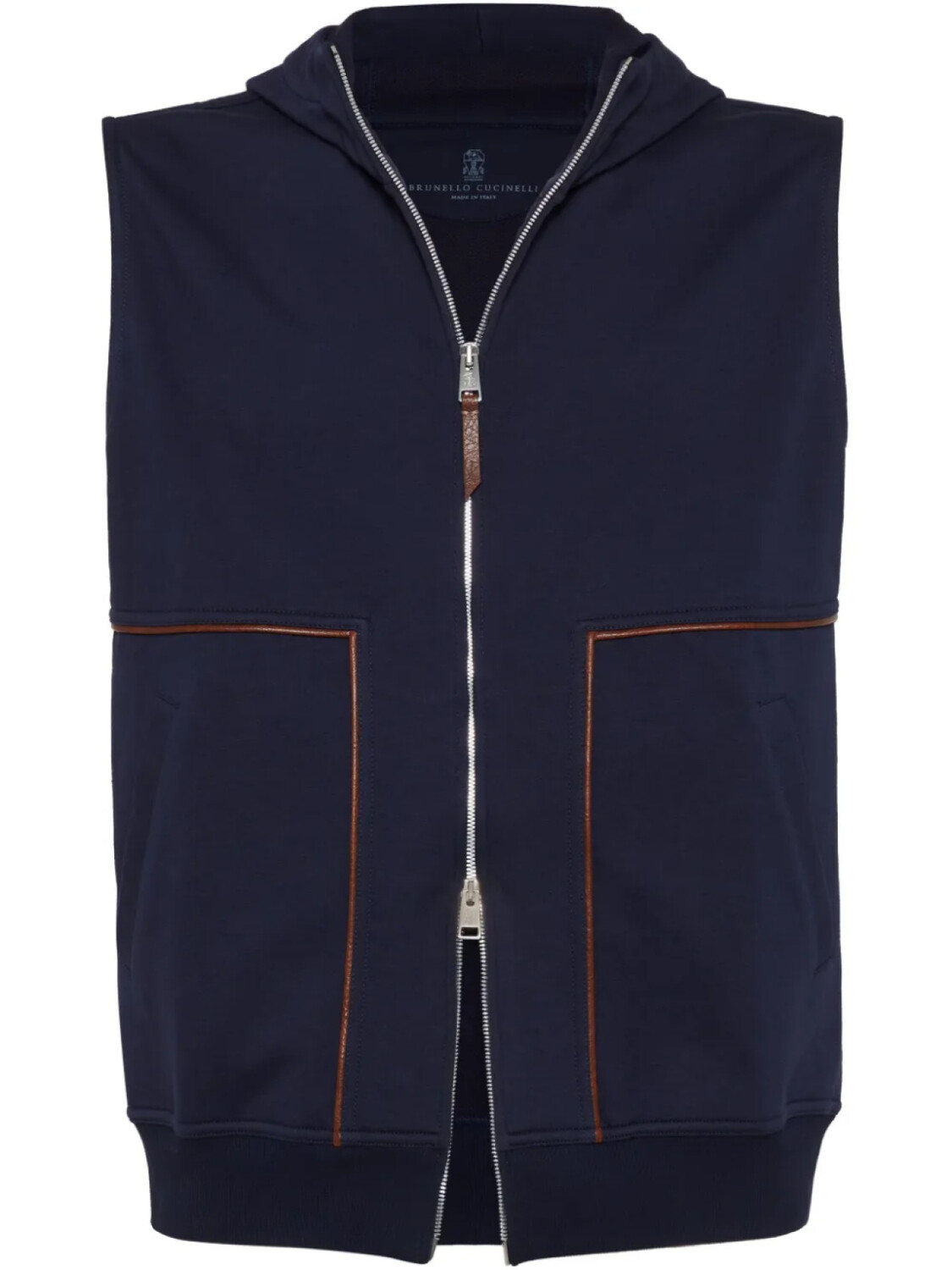 

Brunello Cucinelli жилет с капюшоном, синий