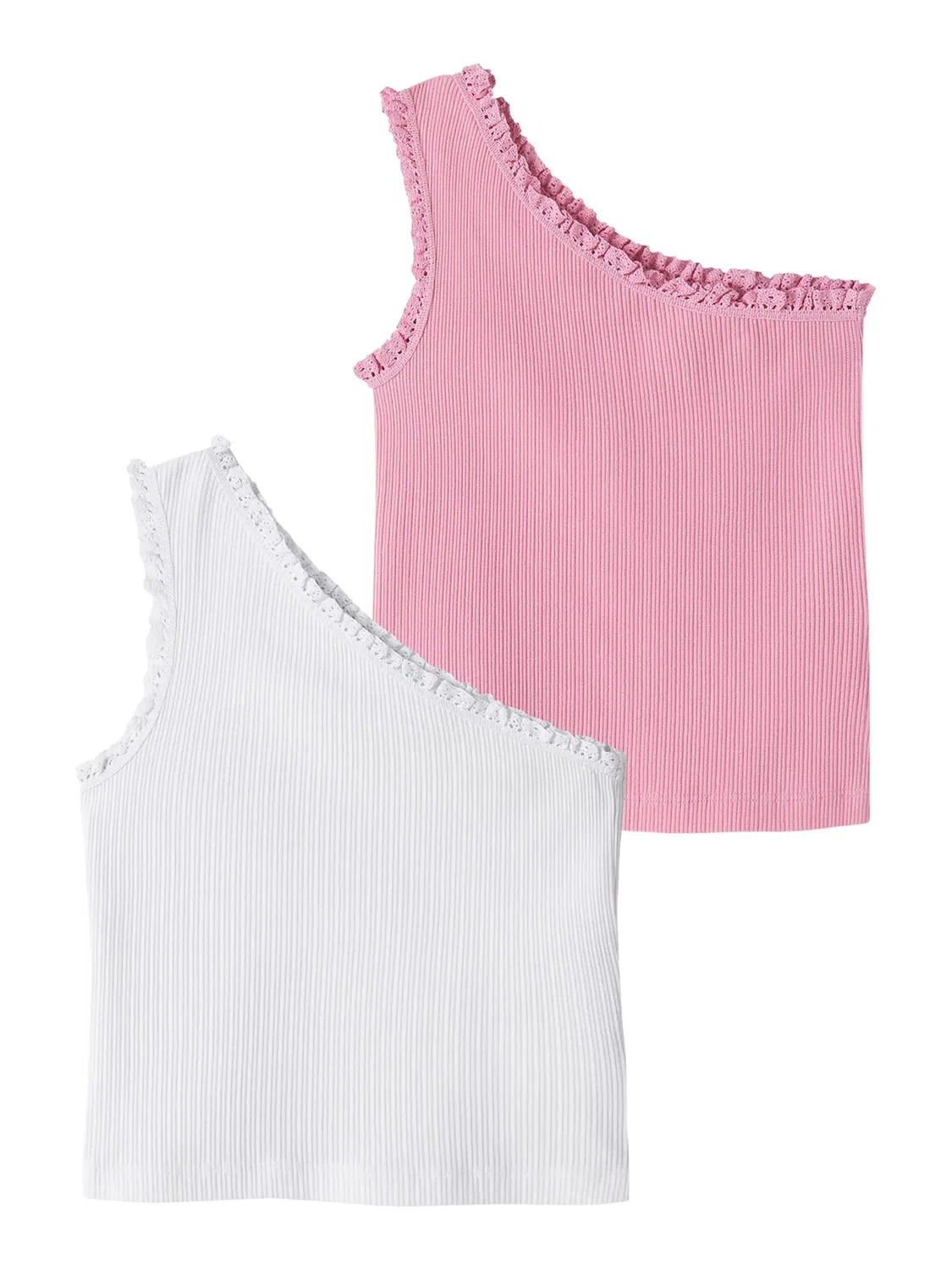 Топ с одним плечом, 2er-Pack, Name it, bright white