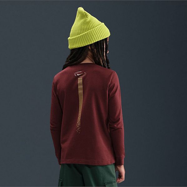 

Детская футболка с длинным рукавом Futura с вышивкой Nike, Dark Team Red