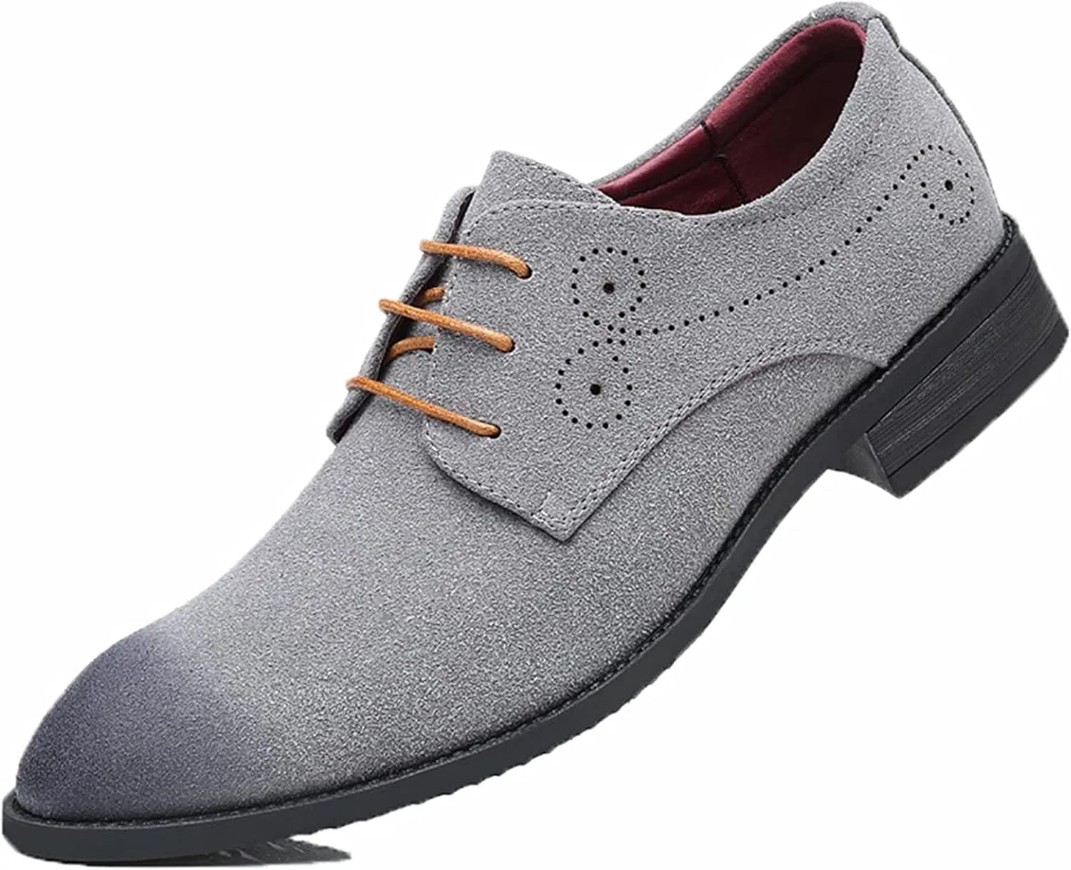 

Мужские официальные туфли Yiozoi, легкие, противоскользящие, с шнуровкой, острый носок, дерби, бизнес, офис, кожа, серый