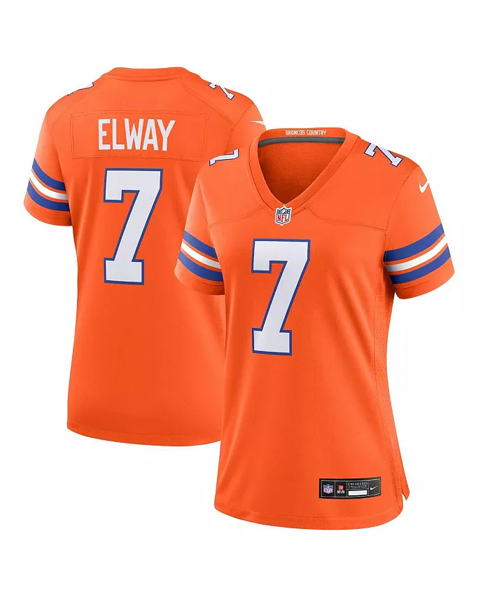 

Мужская и женская игровая футболка John Elway Orange Denver Broncos Mile High Collection 1977 в стиле ретро Nike