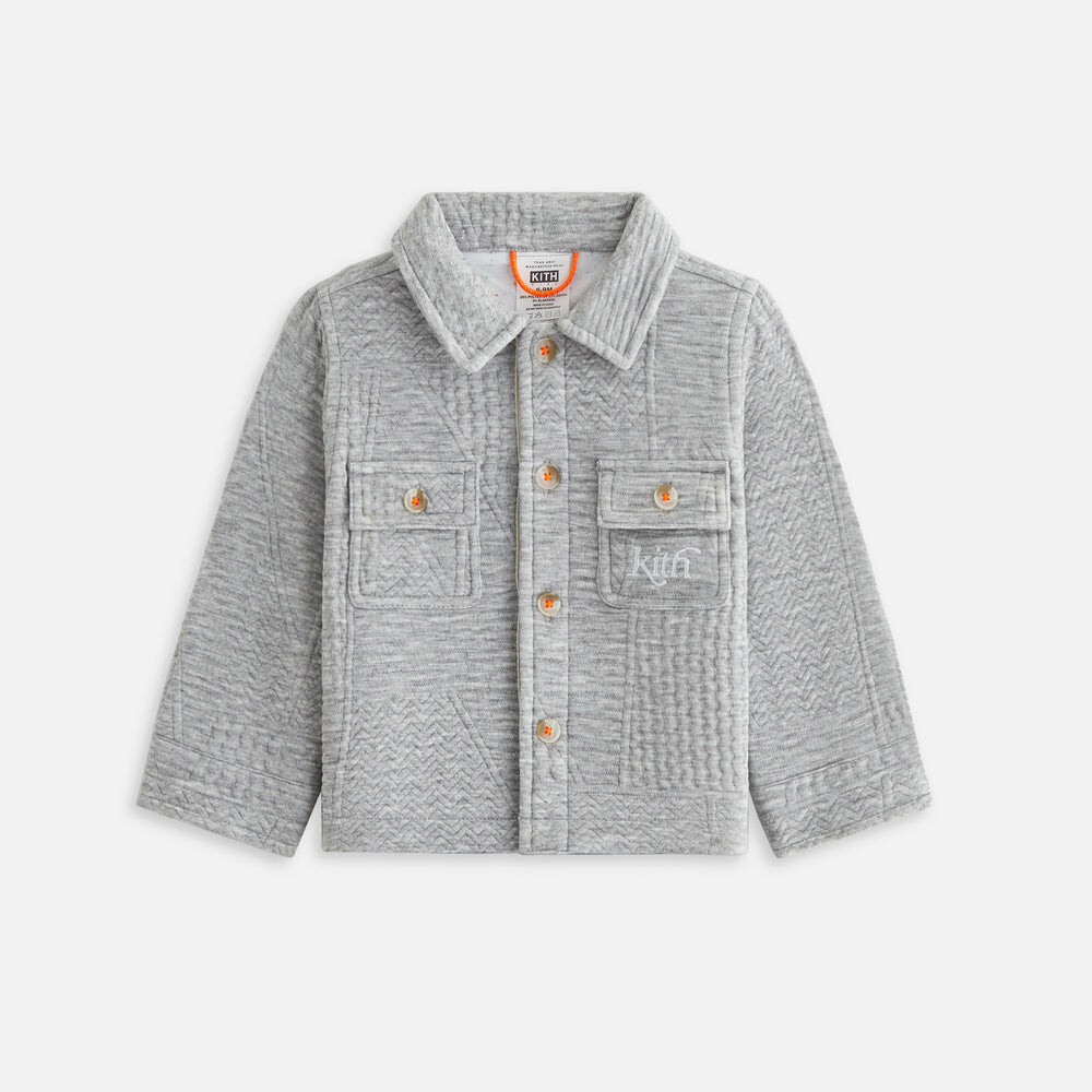 

Топ Kith Baby Quilted Knit Apollo Shirt, цвет Heather Grey