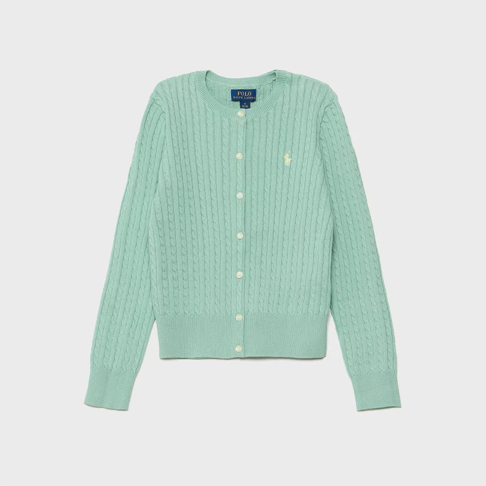 Детский хлопковый кардиган Polo Ralph Lauren Children, зелёный