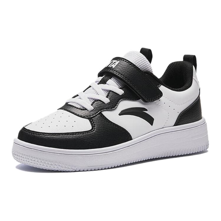 

Антискользящие износостойкие низкие детские скейтерские кроссовки Anta White/Black Antakids