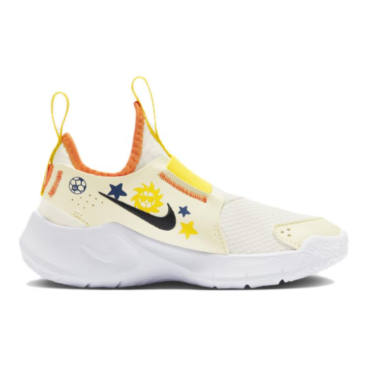 Nike Кроссовки детские Flex Runner 3 с низким верхом, противоскользящие, износостойкие, светло-желтые, для детей 3–7 лет — фото 2