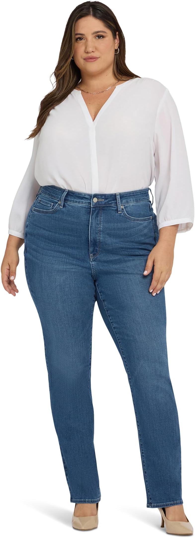 

Джинсы NYDJ Plus Size High Rise Marilyn, цвет Lake Notre-dame