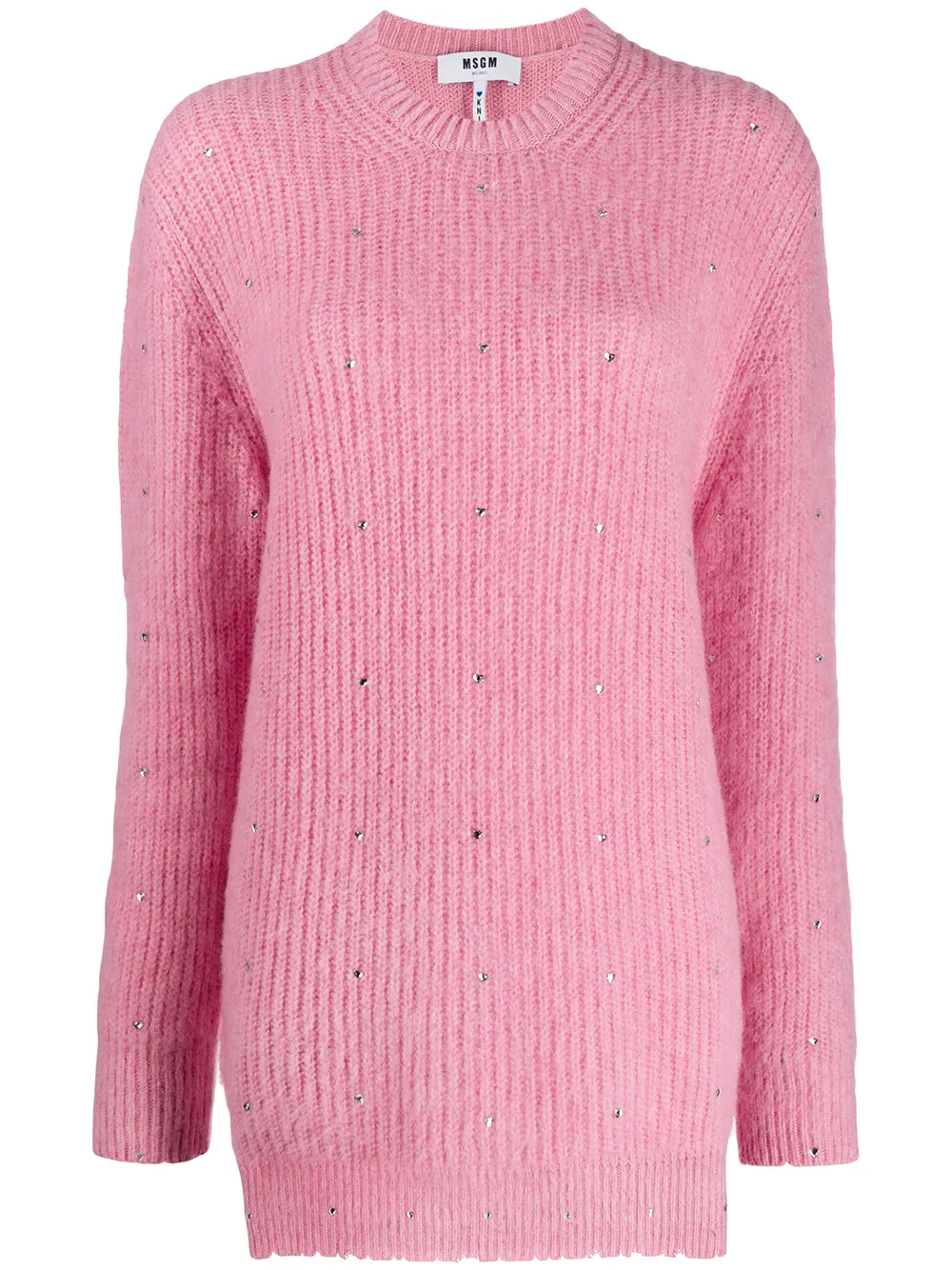 

Джемпер с кристаллами MSGM, розовый