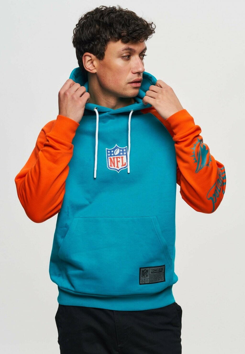 

Толстовка с капюшоном NFL DOLPHINS EASTERN DIV Re:Covered, бирюзовый