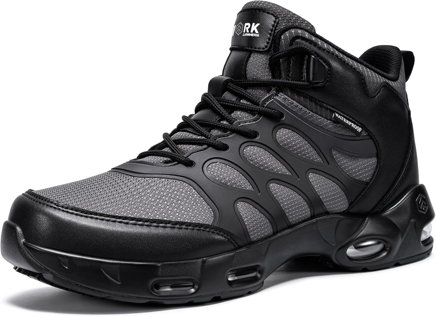 

Мужские нескользящие ботинки LARNMERN для ресторанного сервиса, дышащая сетка, водонепроницаемые, уличные, противоскользящие ботинки, обувь для повара, повседневная обувь, походные кроссовки, серый