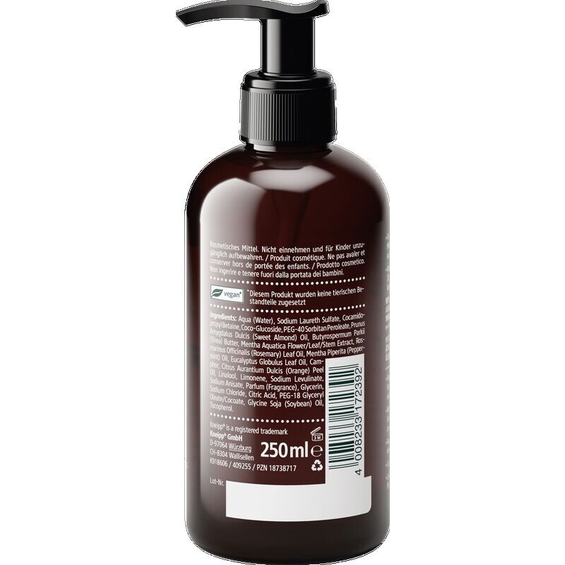 Мягкое ароматическое мыло для ухода с мятой и розмарином Kneipp, 250 ml — фото 3