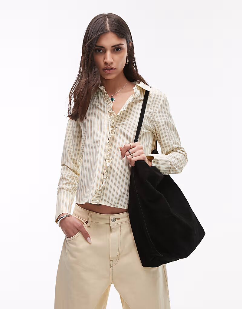 

Сумка-тоут Topshop Luna из натуральной замши черного цвета