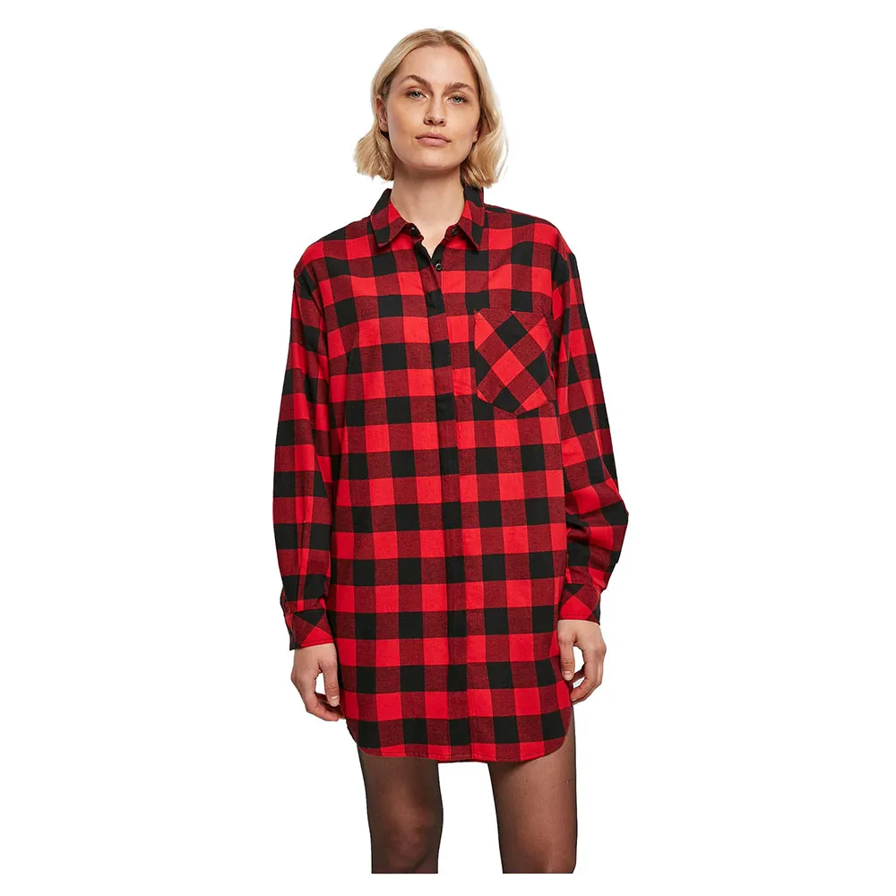 

Рубашка с длинным рукавом Urban Classics Oversized Check Flannel, красный