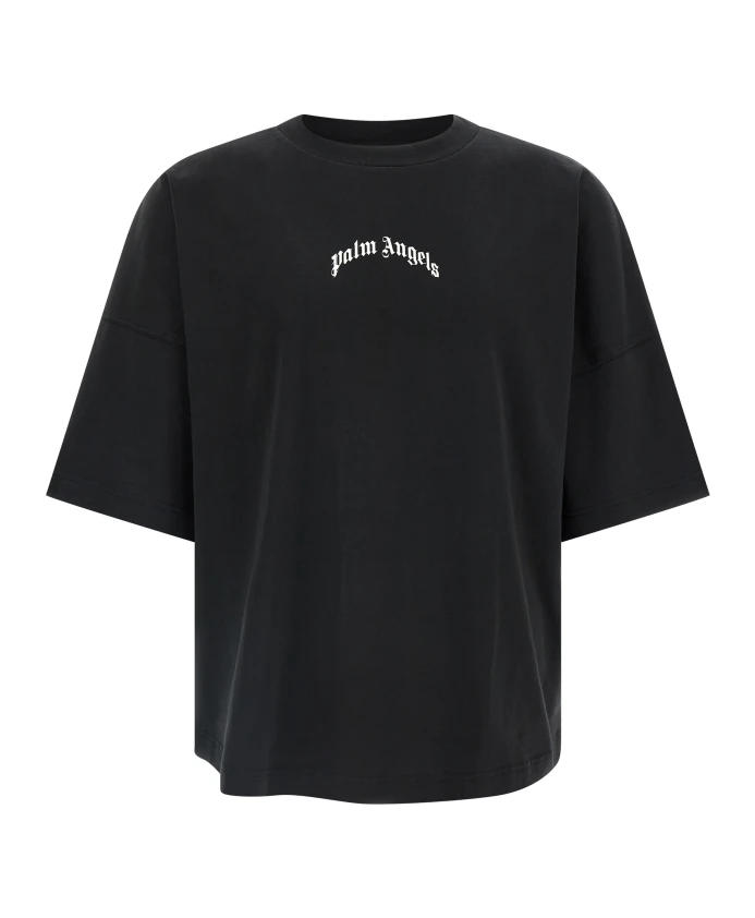 

Футболка с изогнутым логотипом на спине Palm Angels, черный