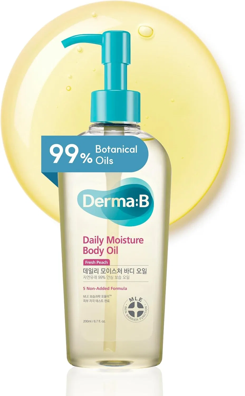Масло для тела Derma B Daily Moisture Body Oil, 200 мл, персиковый аромат Derma:B