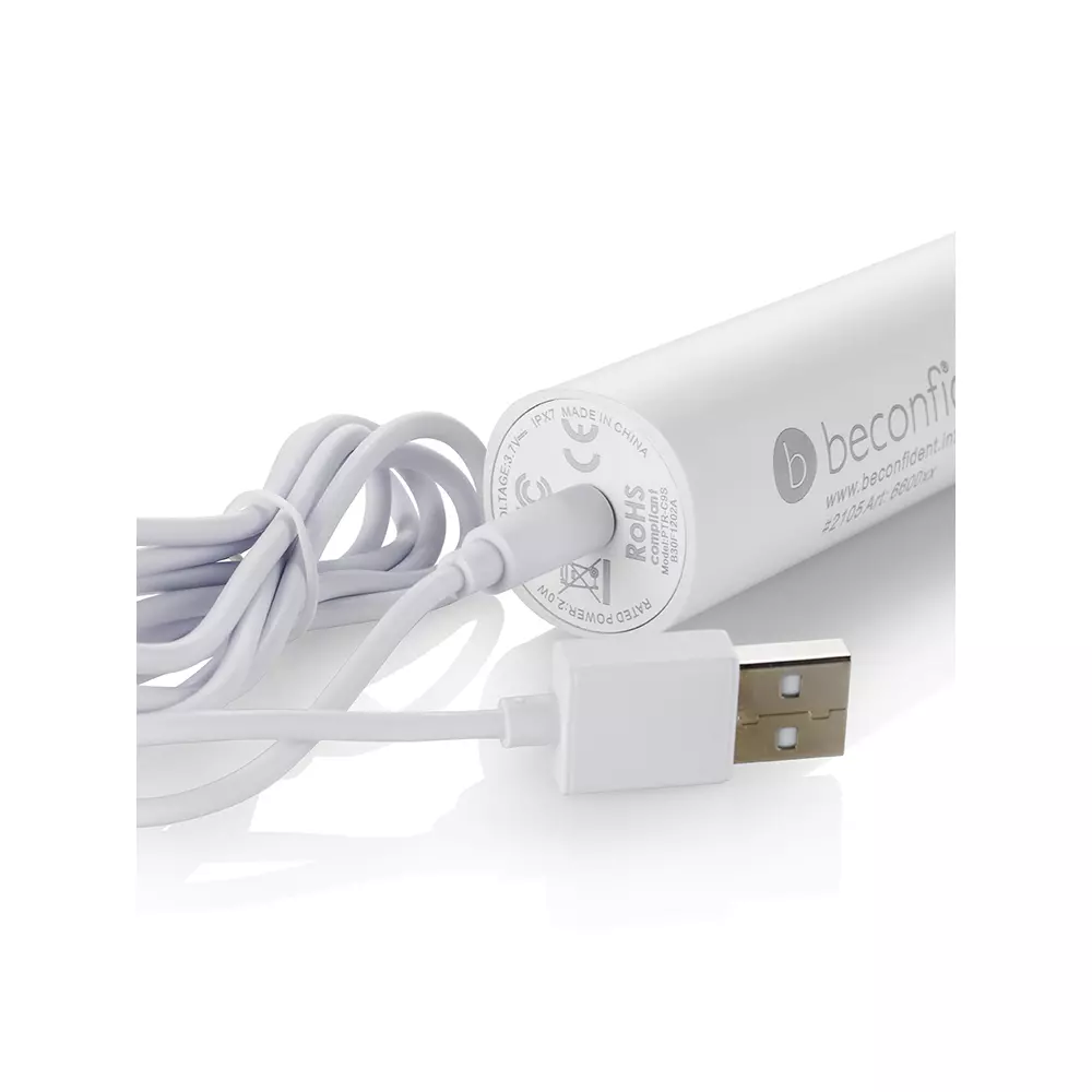Зубная щетка Sonic silver electric whitening toothbrush #white/silver Beconfident, 1 шт. — фото 4