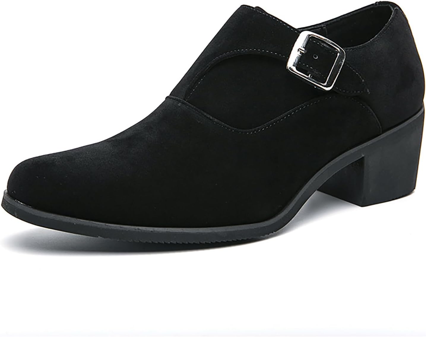 

Мужские лоферы RYNKOMA из замши с заостренным носком, массивным каблуком и монк-ремешком, модные классические модели без шнурков, удобные низкие ботинки для бизнеса, вечеринок, свадеб, выпускных и повседневной носки, черный