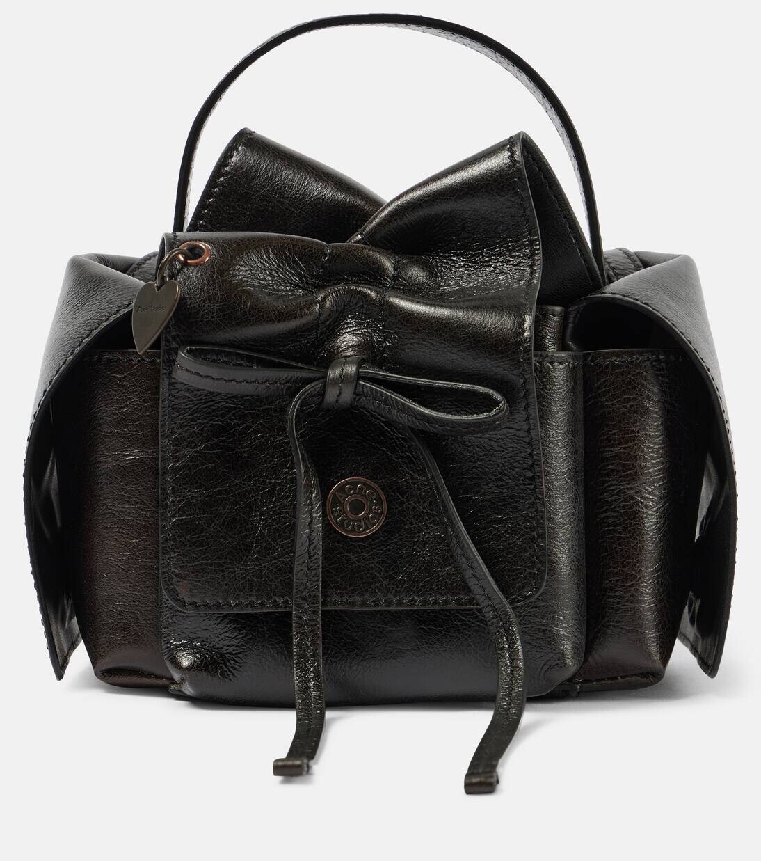 

Мини-сумка из кожи с несколькими карманами Acne Studios, темно-коричневый