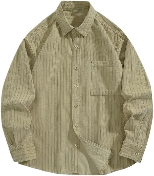 

Повседневная хлопковая рубашка с лацканами в стиле loose vintage stripes CGTENBS