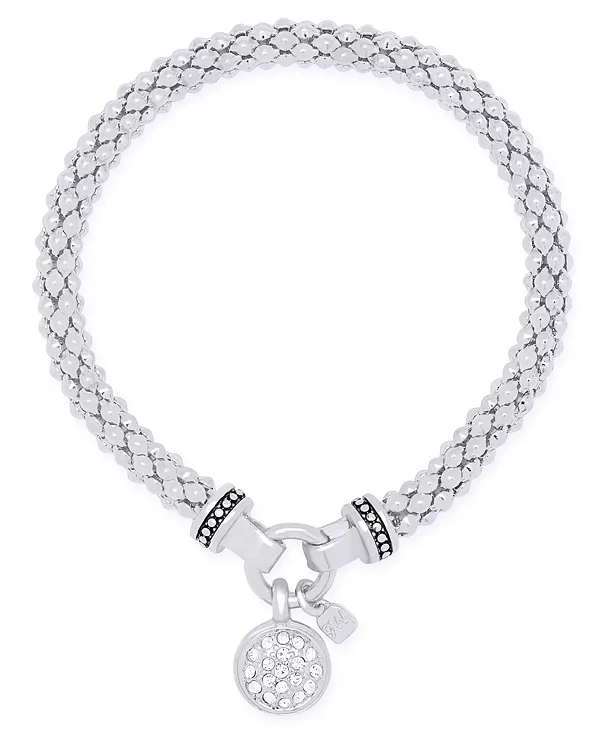 

Браслет-Коробка с круглым плетением Nine West, silver-tone