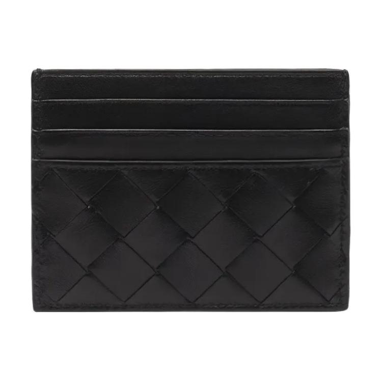 

Кожаный кардхолдер, бумажник мужской черный Bottega Veneta