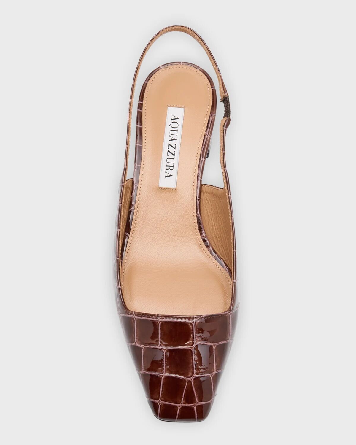 Балетки Ginza Croco с пяткой на пятке Aquazzura, цвет Espresso — фото 4
