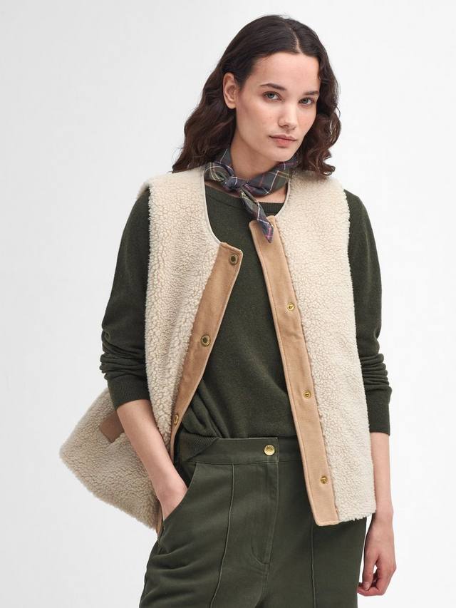

Далси утепленный жилет с подкладкой из плюша Barbour, Ecru