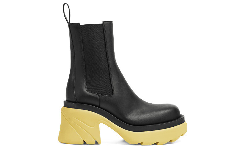 Ботильоны Bottega Veneta Flash Platform Ankle Boot, черный / желтый — фото 2