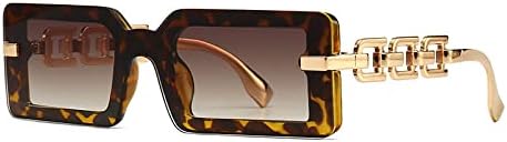 

Модные квадратные солнцезащитные очки для женщин и мужчин, современные солнцезащитные очки в винтажном стиле, трендовые очки с защитой от УФ-излучения UV400 MTZJH, Leopard Tea