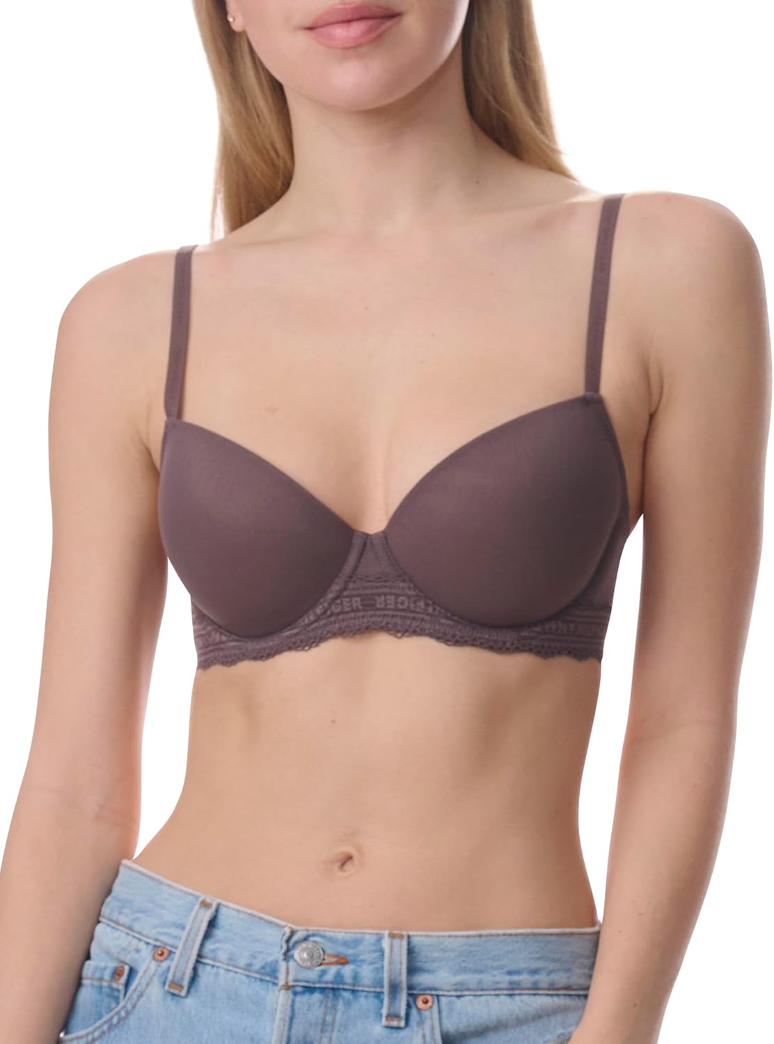 

Женский бюстгальтер-балконет Tommy Hilfiger с легкой подкладкой и сетчатым каркасом на косточках, Sparrow