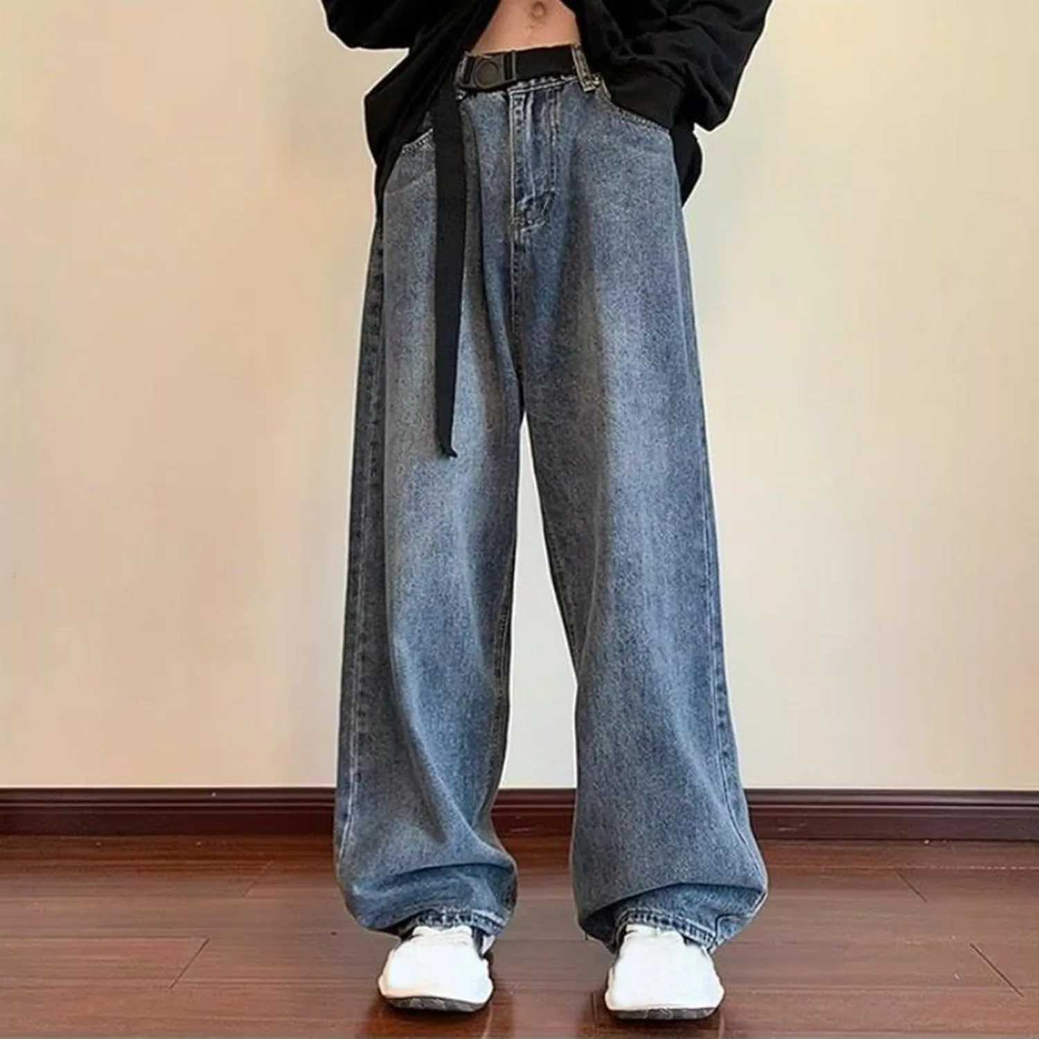 Брюки джинсовые женские Baggy Jeans High Waisted Wide Leg — фото 2
