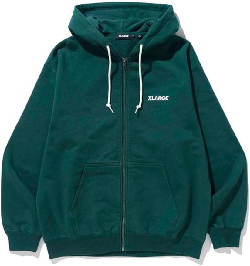 

Толстовка с капюшоном размера XLARGE, стандартный логотип, застежка-молния, мужская, зеленый
