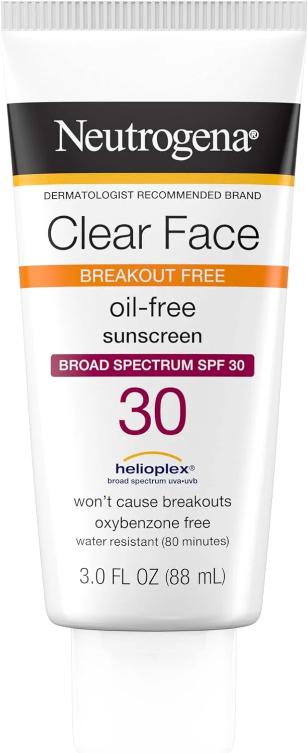 Солнцезащитный крем для лица Neutrogena Clear Face SPF 30, 89 мл, белый