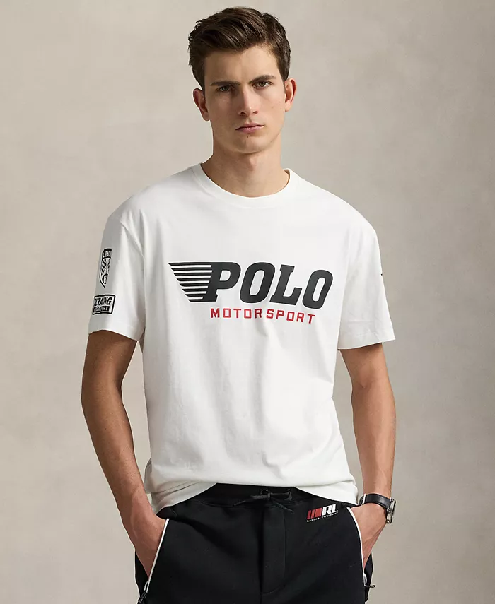 

Мужская футболка с принтом Classic-Fit из джерси Polo Ralph Lauren, слоновая кость/кремовый