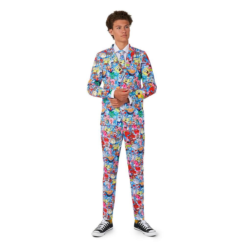 Oppo для мальчиков 2–16 летКостюмы Nickelodeon SpongeБоб КвадратБрюки Костюм Frenzy OppoSuits, мультиколор