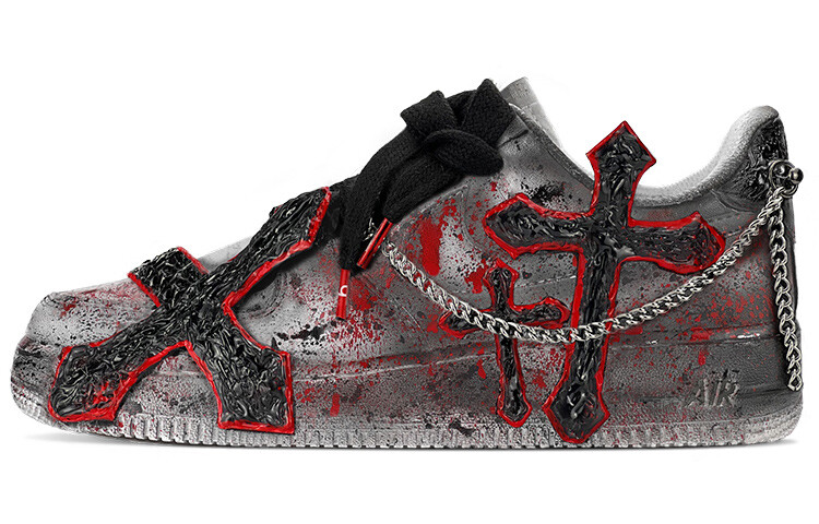 

Кроссовки Nike Air Force 1 Skateboard Shoes Men Low-Top Black/Red