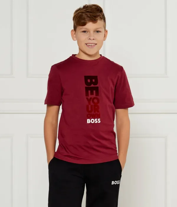 Футболка regular fit Boss Kidswear, бордовый