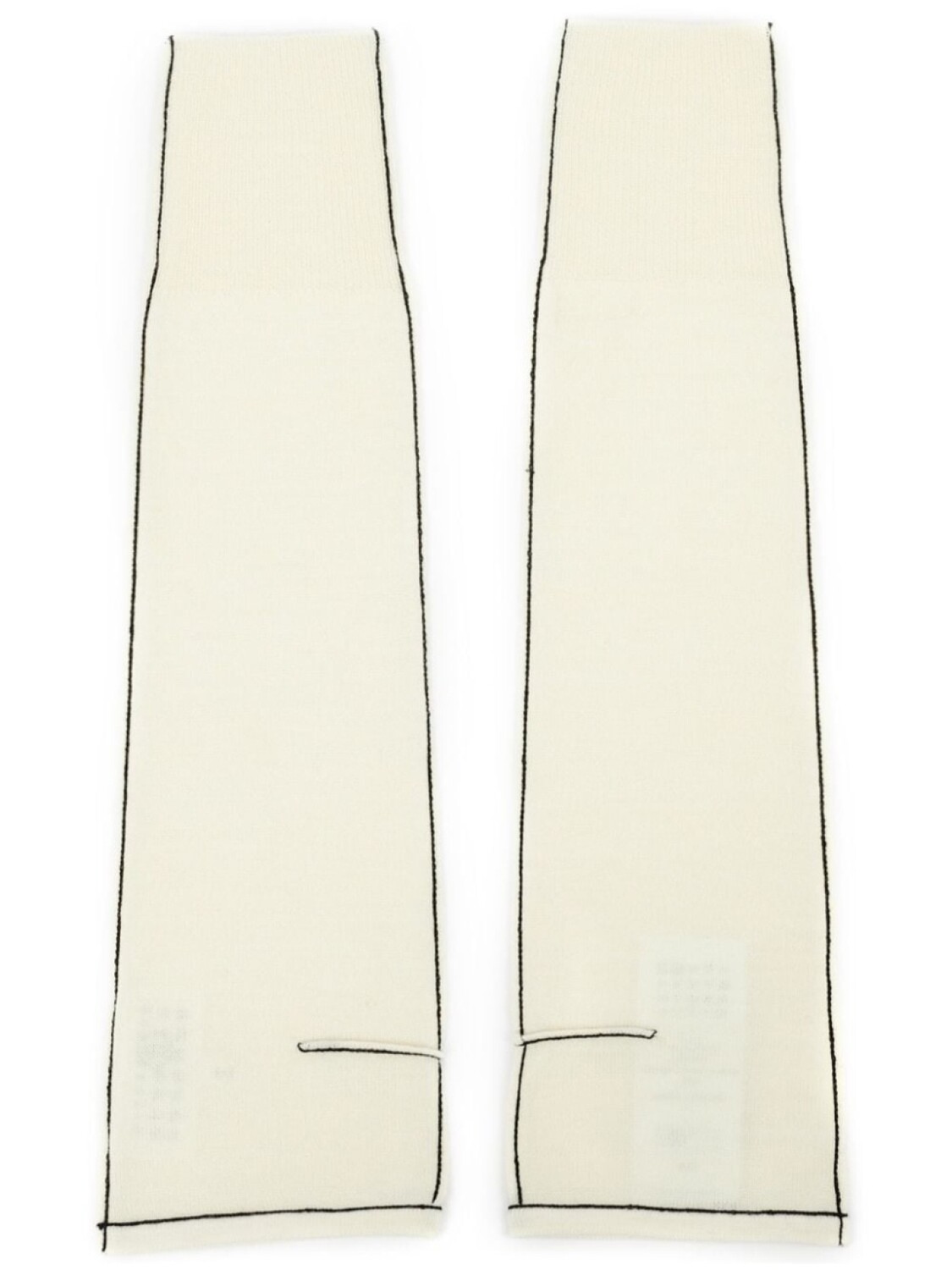 

MM6 Maison Margiela перчатки-митенки с контрастной отделкой, белый