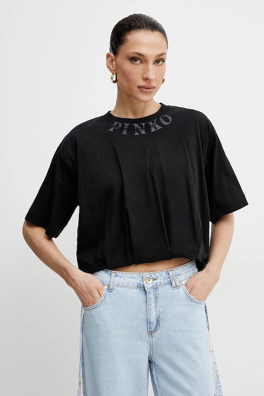 

Хлопковая футболка Pinko, черный