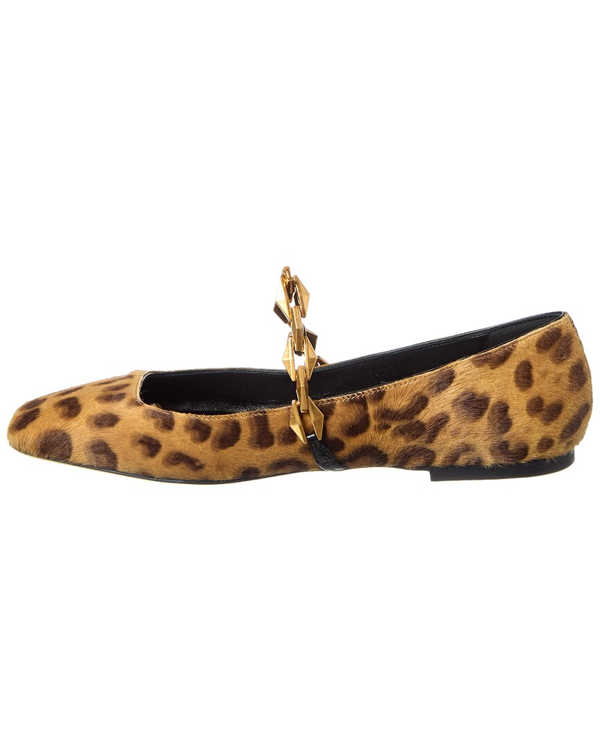 Джимми Чу Даймонд Тилда Плоские туфли из телячьей кожи Jimmy Choo, коричневый — фото 2