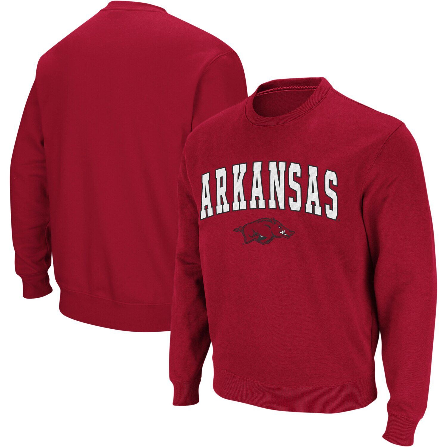 

Мужской свитшот с круглым вырезом и логотипом Cardinal Arkansas Razorbacks Colosseum