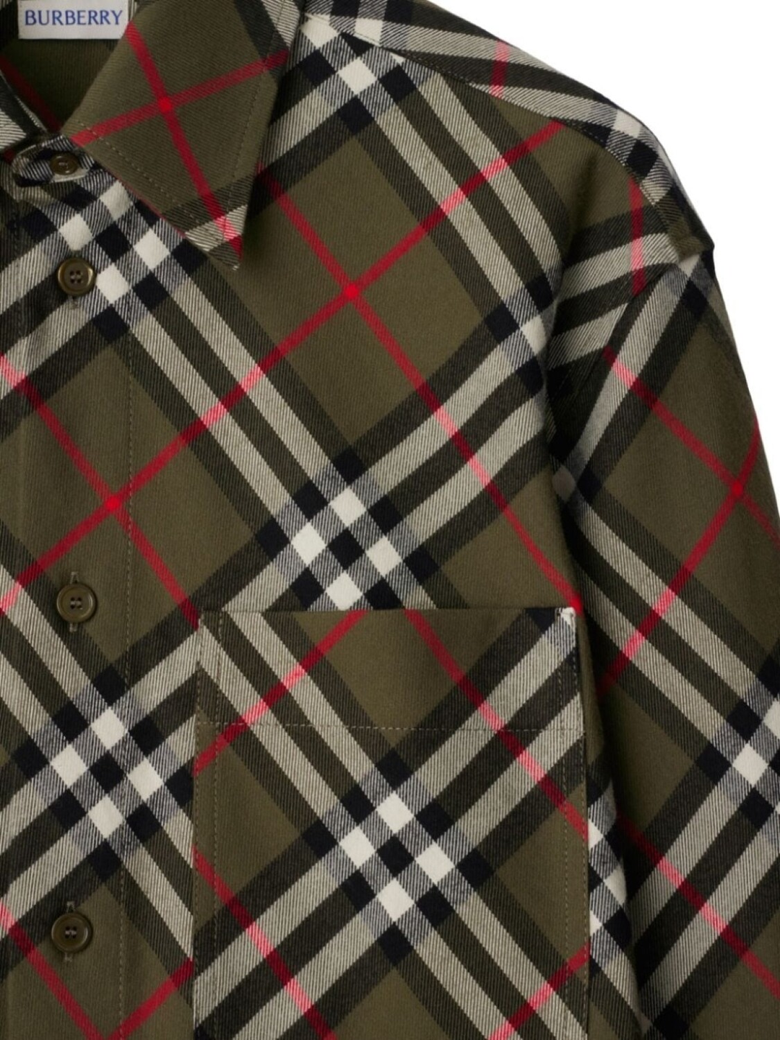 Рубашка Burberry из хлопка в винтажную клетку, зеленый — фото 4