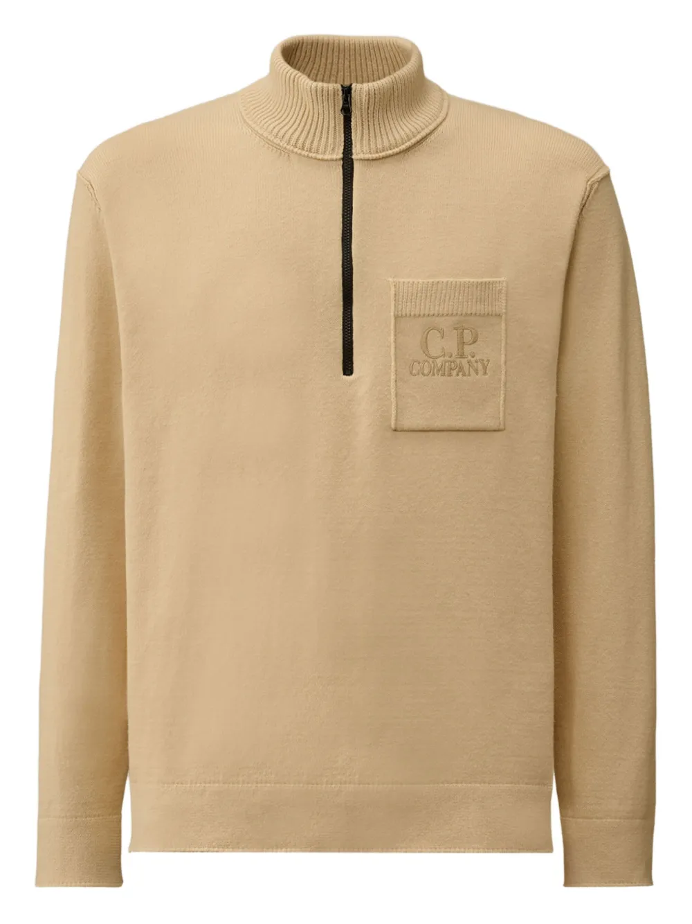 

Вязаный свитер на молнии с вышитым логотипом C.P. Company, нейтральный