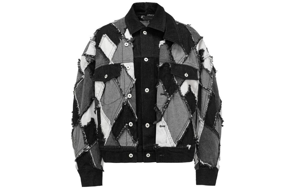 

Feng Chen Wang Джинсовая куртка мужская черно-серая, Black Gray