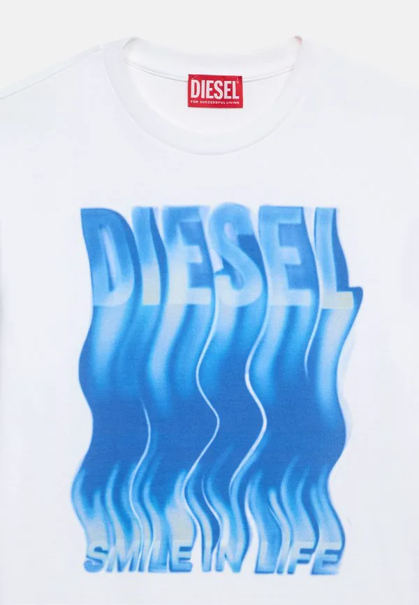 Футболка унисекс с принтом "wiggly" Diesel, Bianco — фото 4