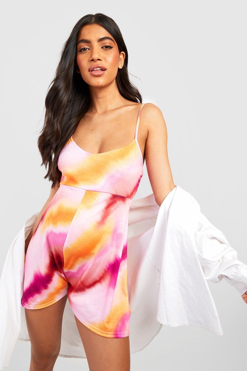 

Комбинезон для материалов с tie dye Boohoo, розовый