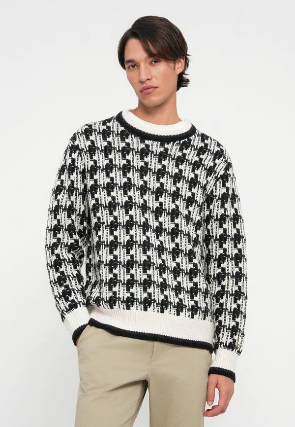 Свитер из смесовой шерсти с текстурой «гусиная лапка». Tommy Hilfiger, Black/Ivory Petal — фото 4